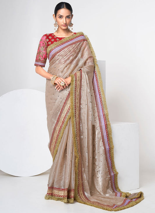 Trendy Dori Work Organza Saree - S2628