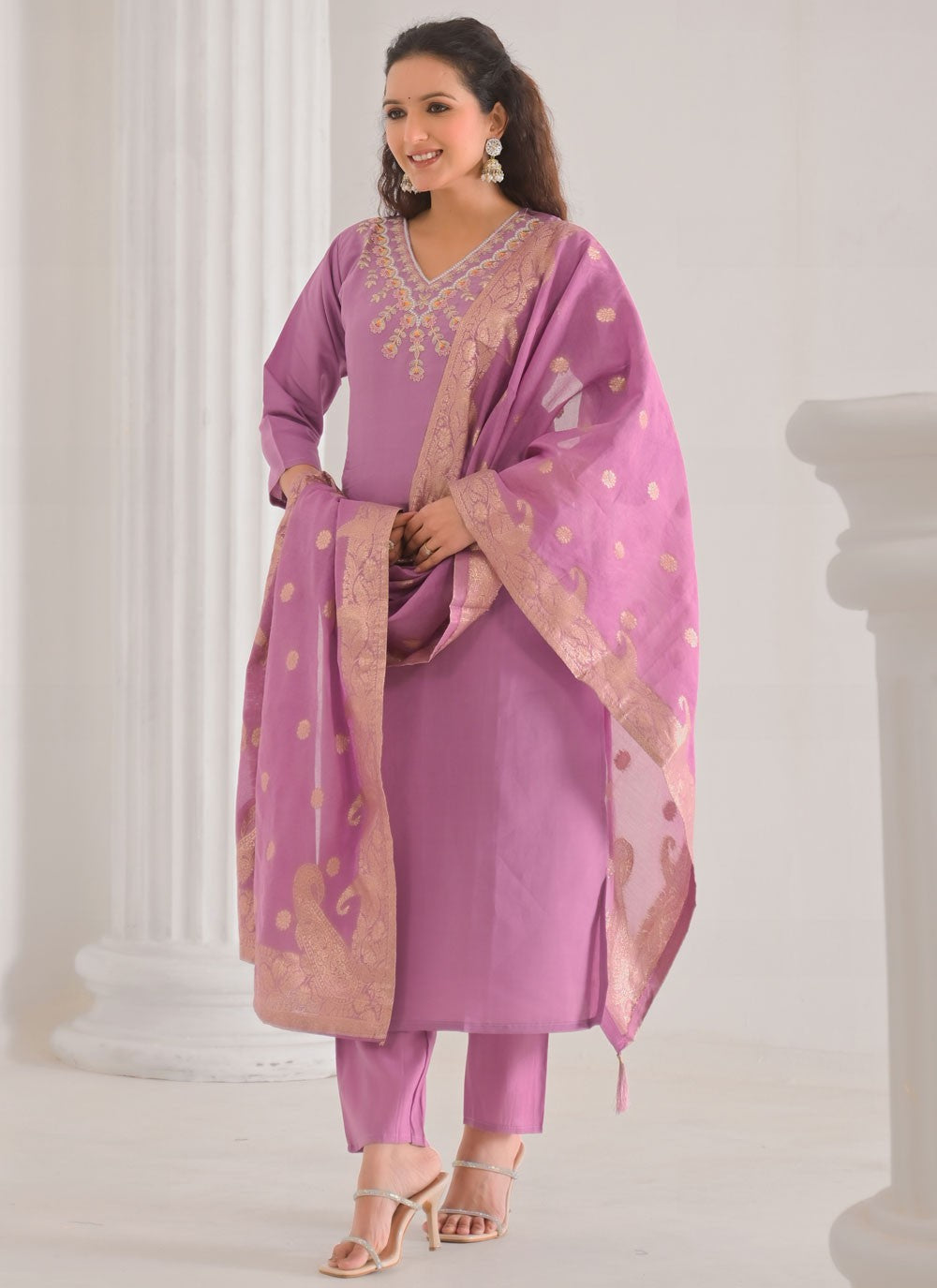 Archive Embroidered, Zari 316789 Purple T6823