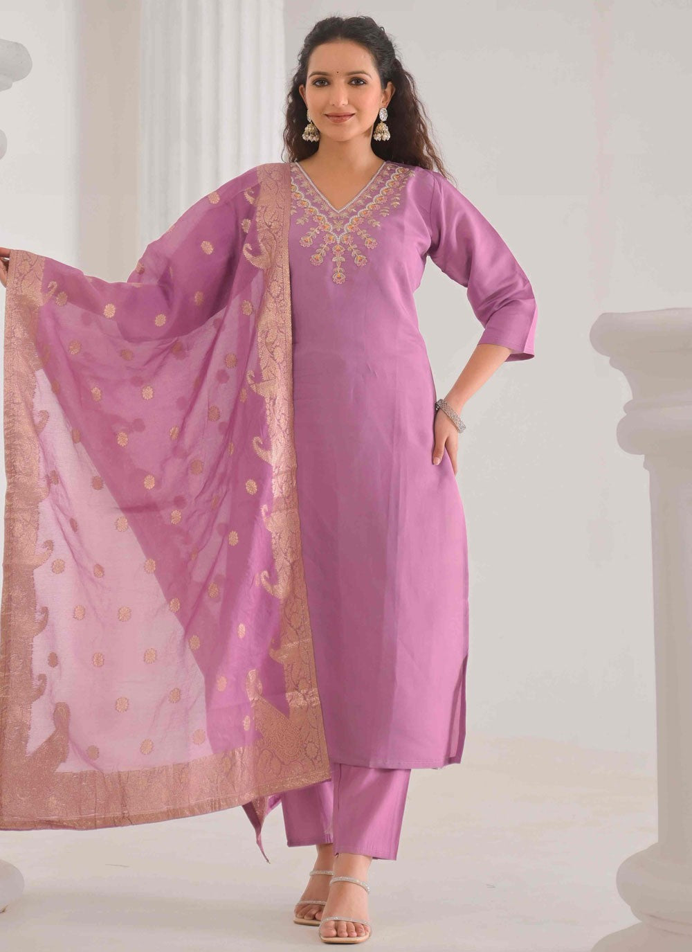 Archive Embroidered, Zari 316789 Purple T6823