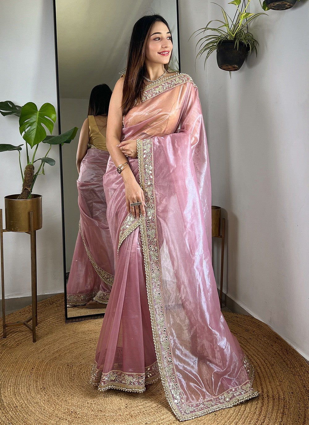 Embroidered, Sequins, Zari Silk Saree - S11490