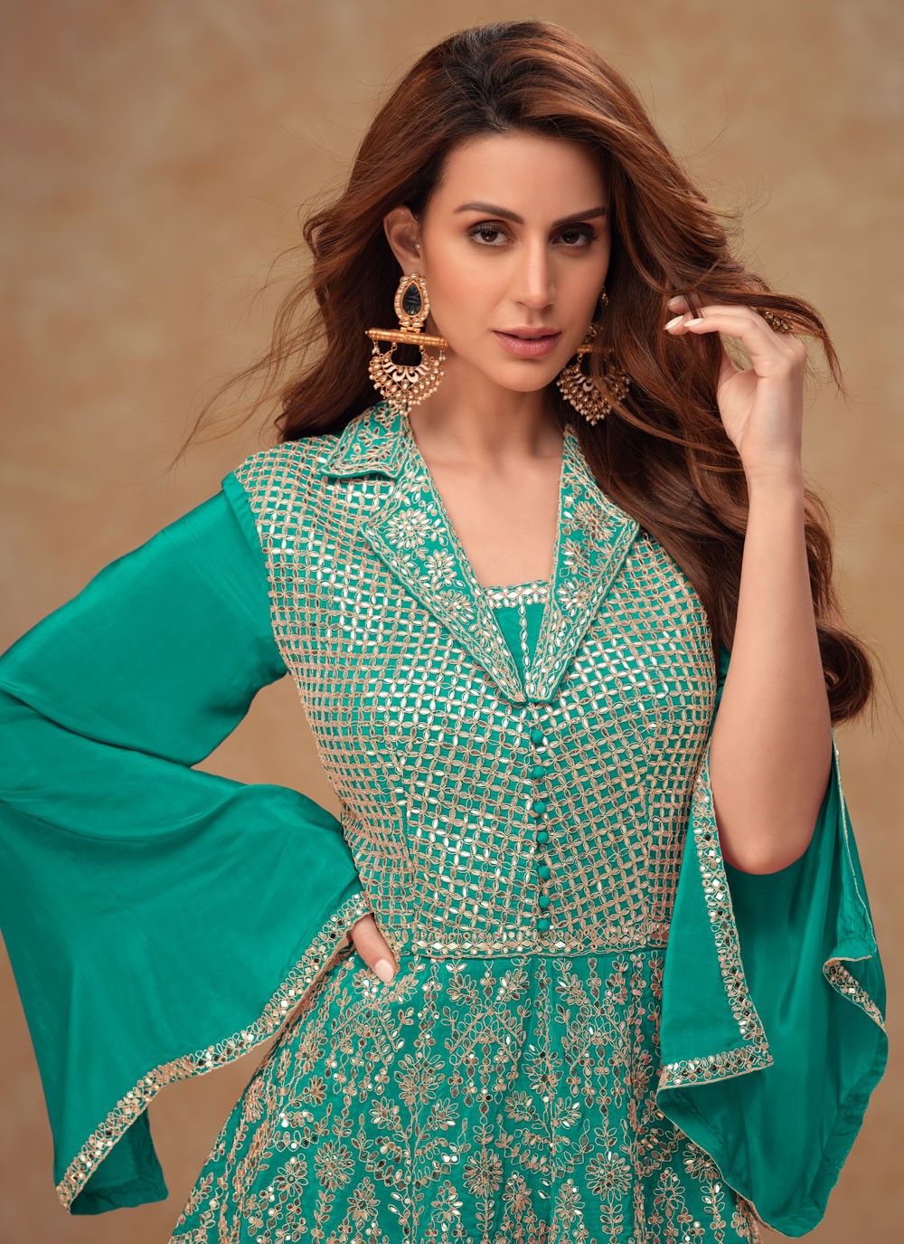 Embroidered Chinon Rama Salwar Suit T5995