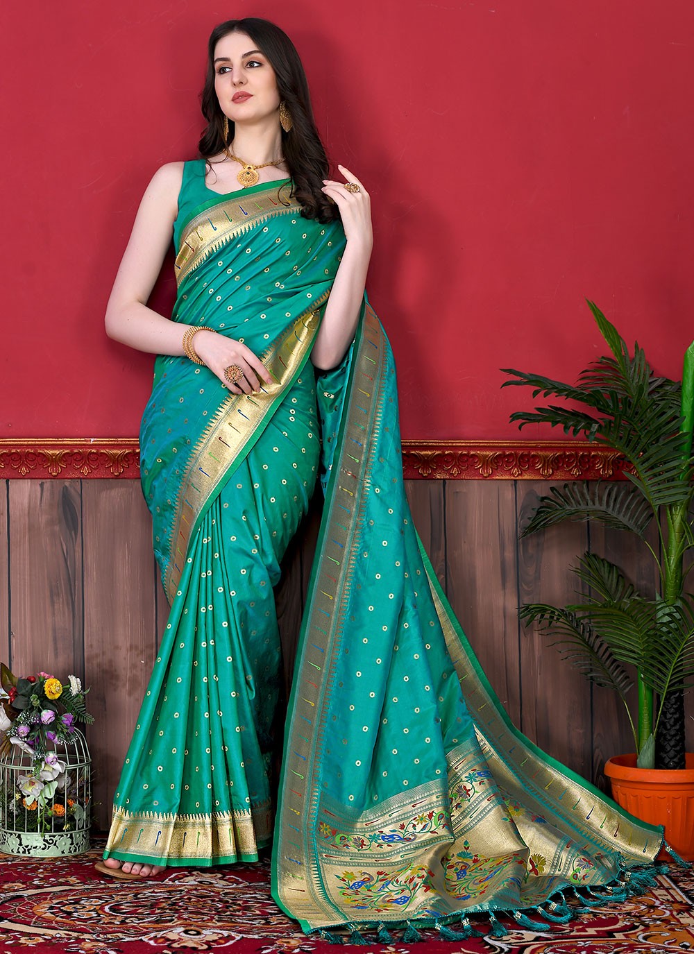 Classic Border Work Silk Saree - S2595