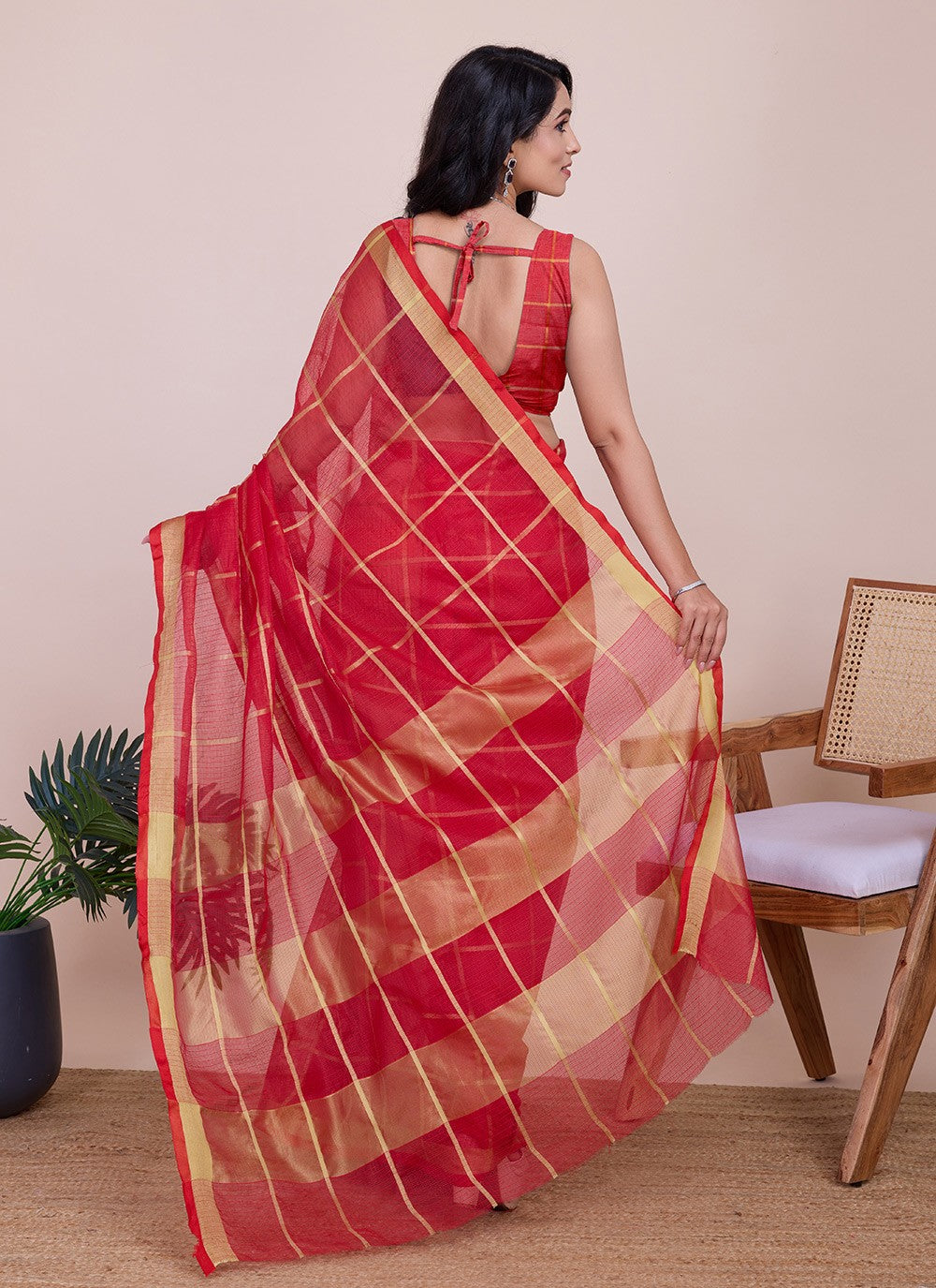 Classic Weaving Zari Kota Doriya Saree - S7921