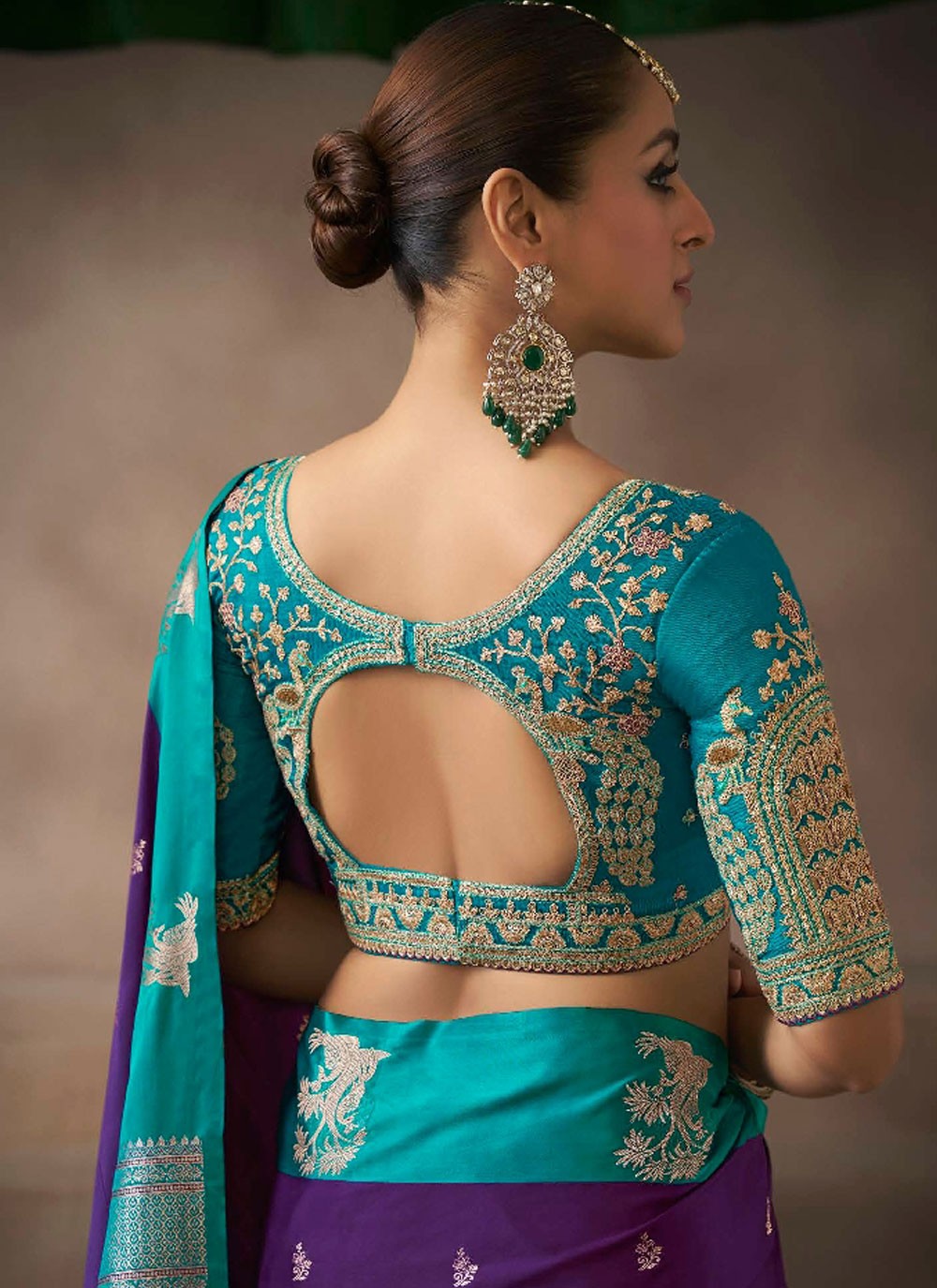 Purple Satin Silk Traditional Saree Weaving Zari, Zari S19206