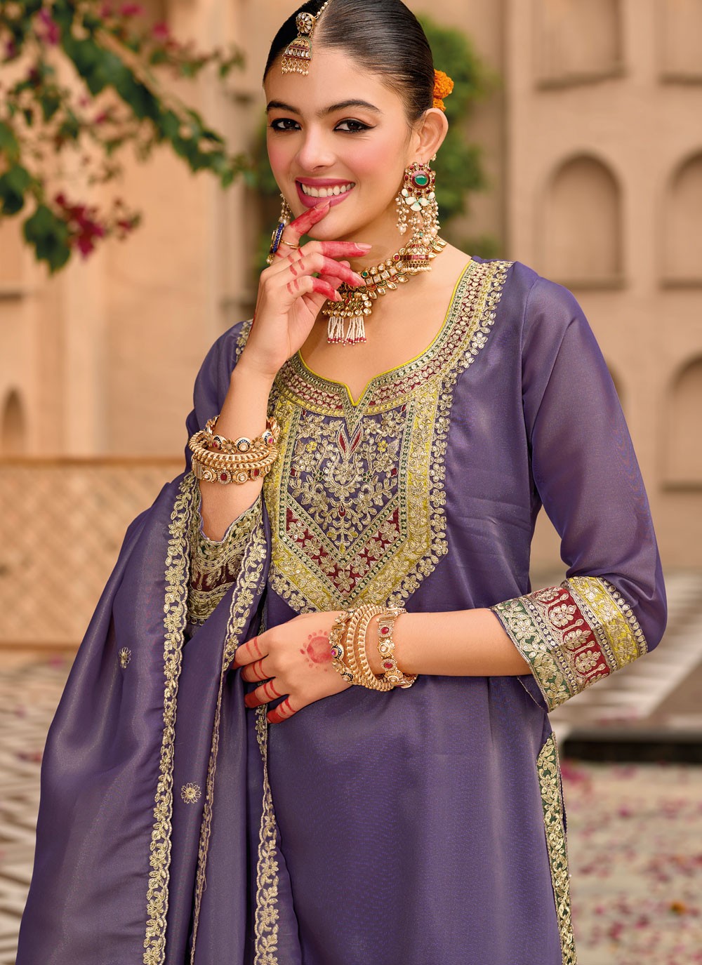 Salwar Suit Embroidered Violet Shimmer T5522