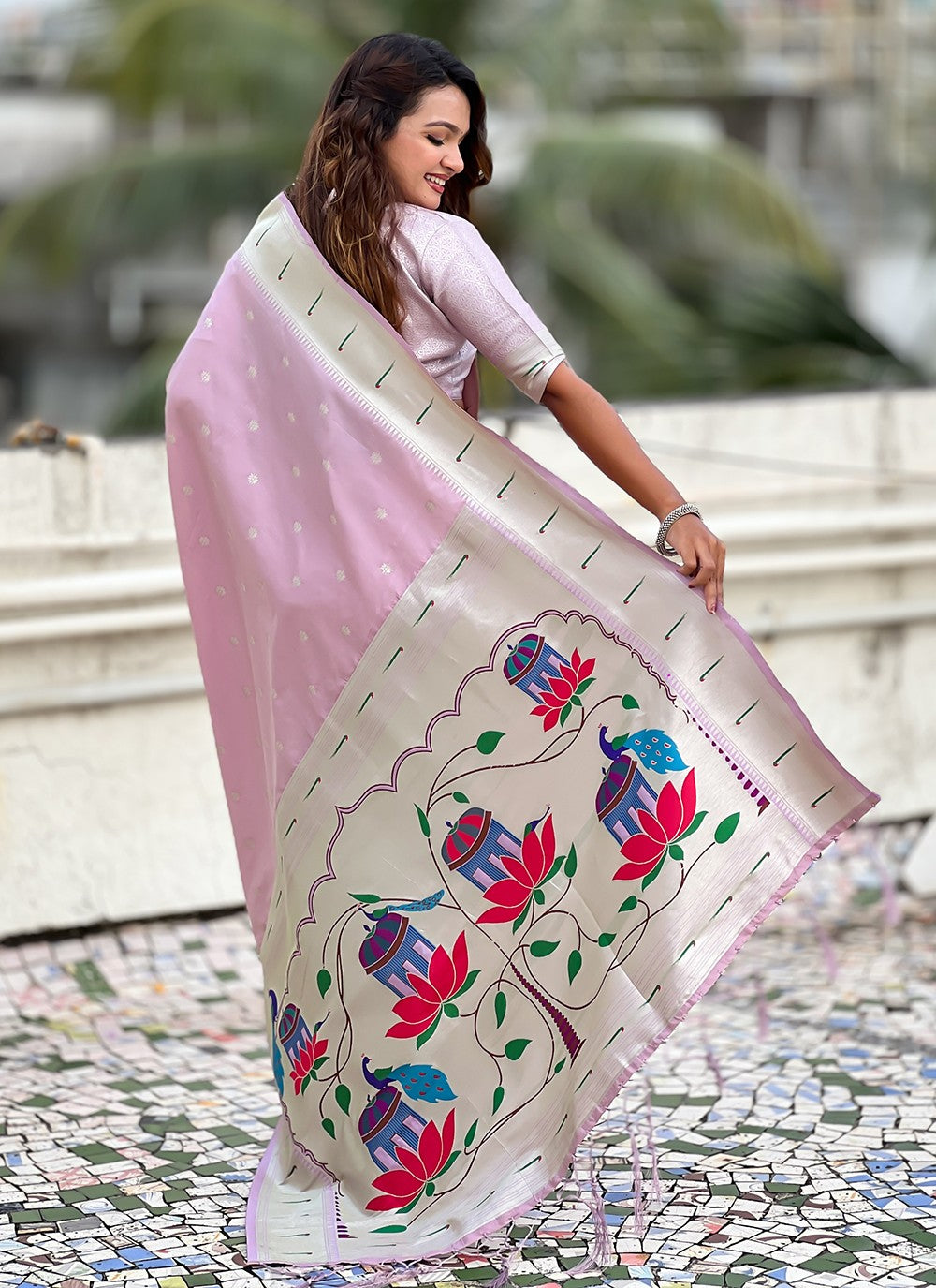 Lavender Silk Classic Saree Woven, Zari S19444