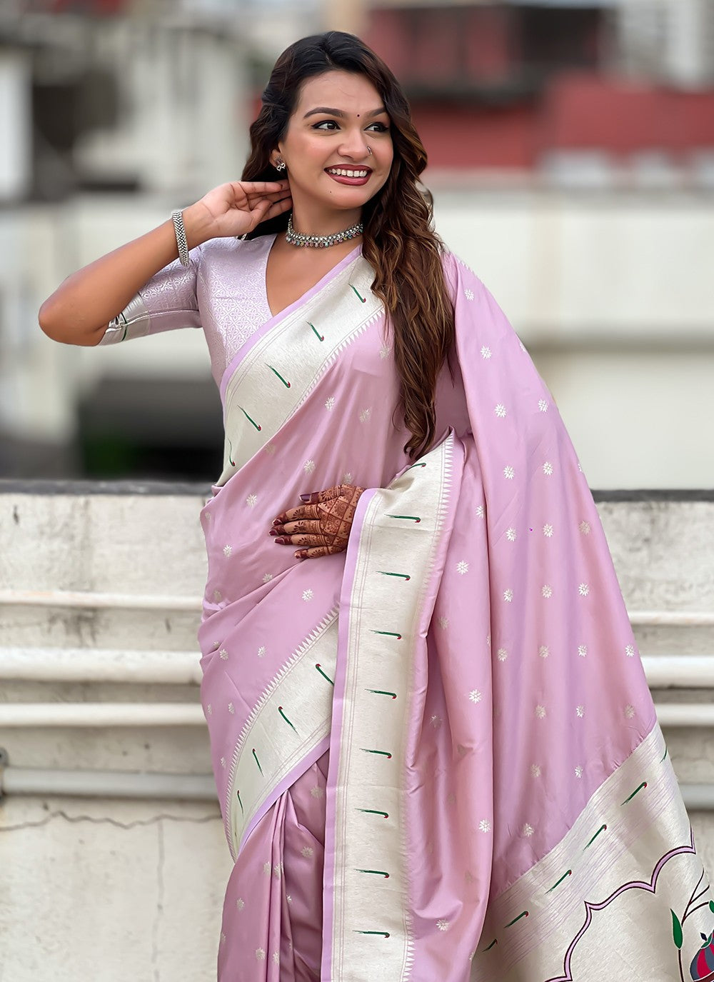 Lavender Silk Classic Saree Woven, Zari S19444