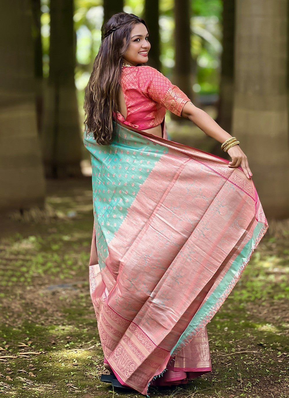 Classic Woven Silk, Tissue Saree - S8579