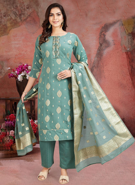 Archive Embroidered, Jacquard Work, Zari 316760 Blue T6809