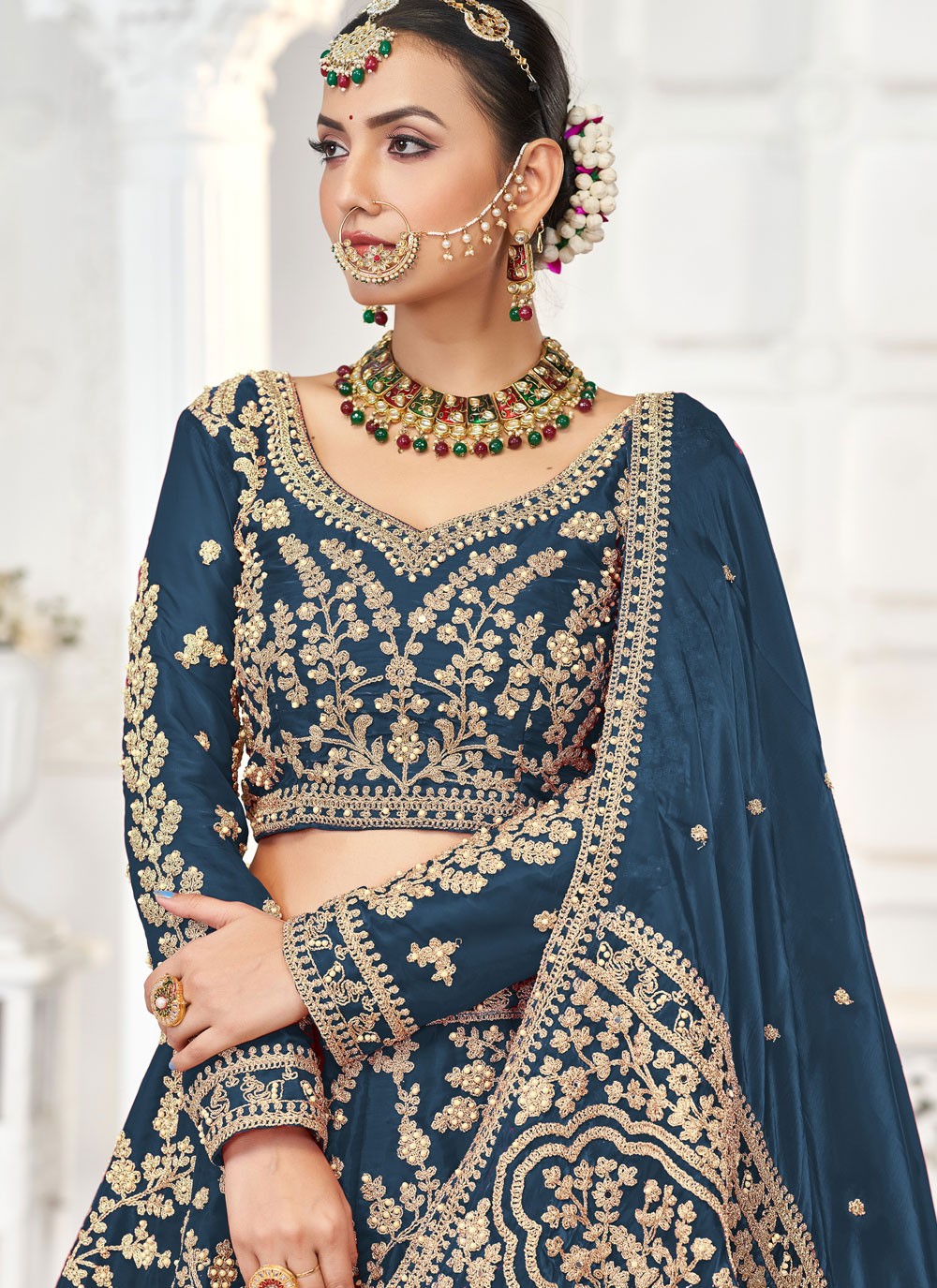 Embroidered Jimmy Chu Morpeach Lehenga Choli L3450