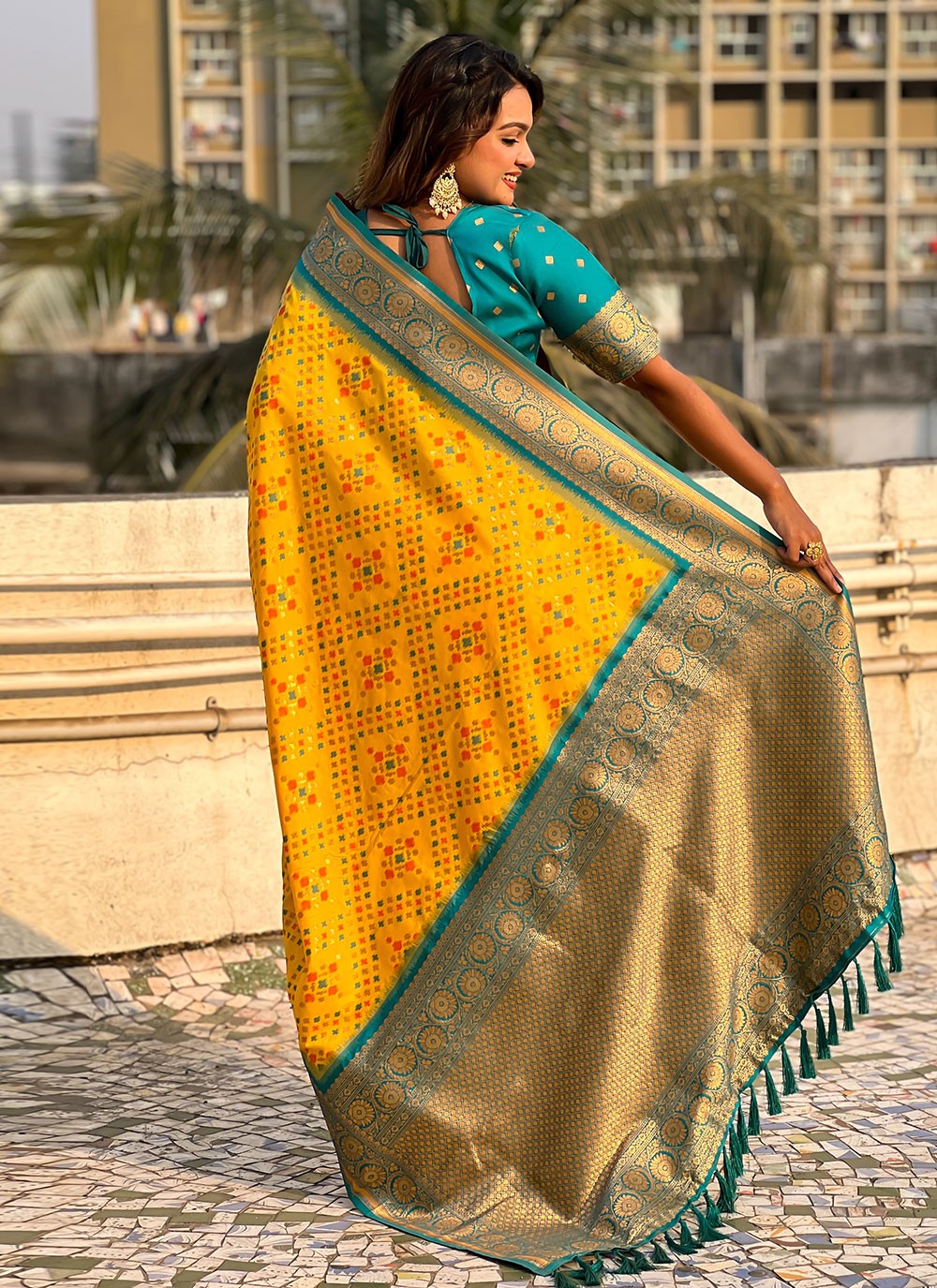 Zari Patola Silk Yellow Saree S14748