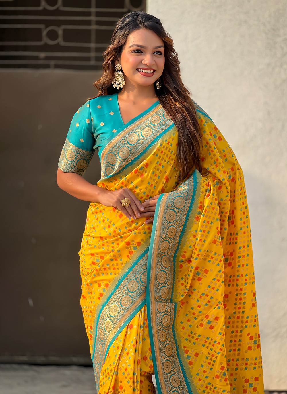 Zari Patola Silk Yellow Saree S14748