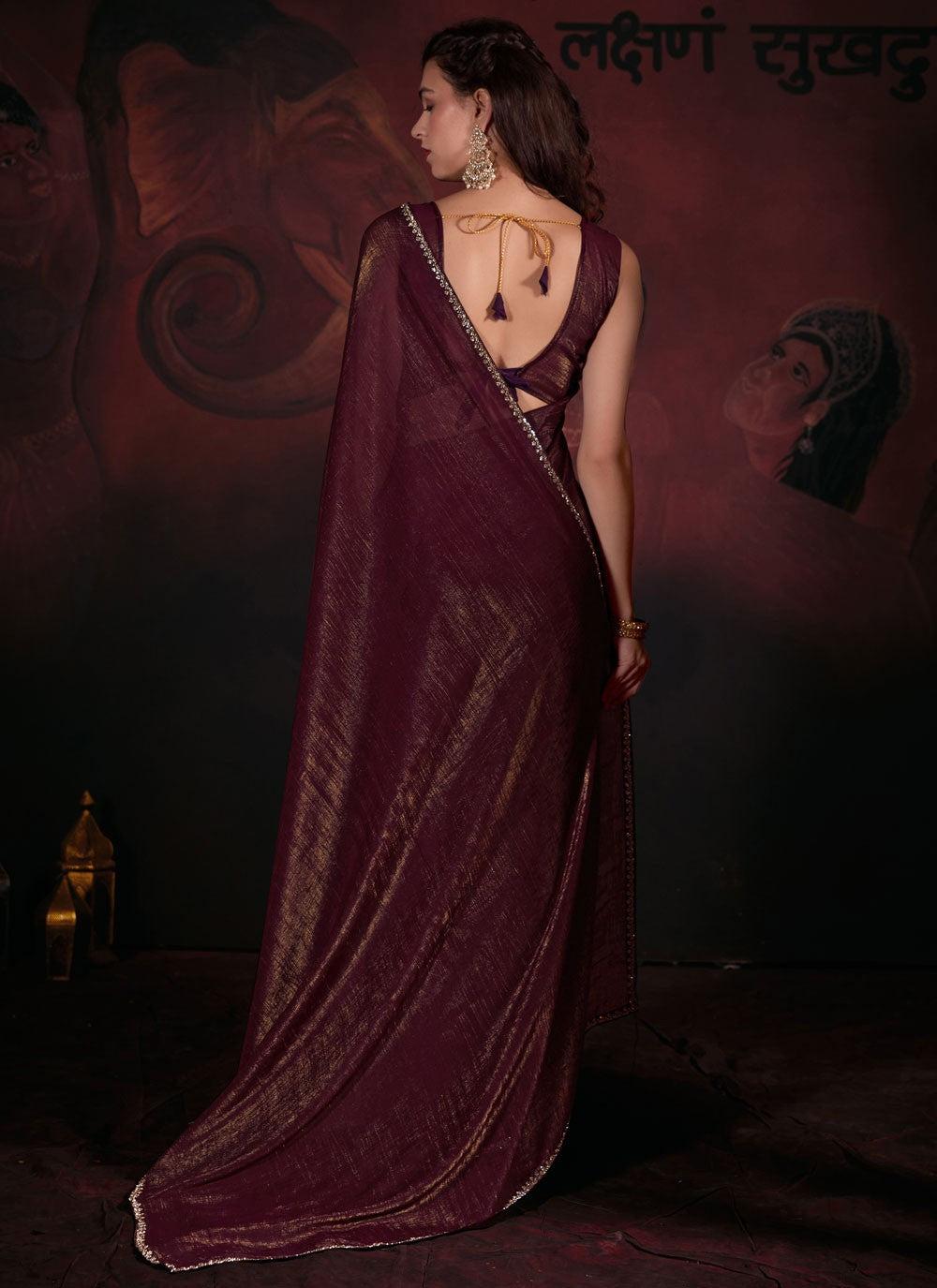 Trendy Zircon Chiffon Saree - S5644