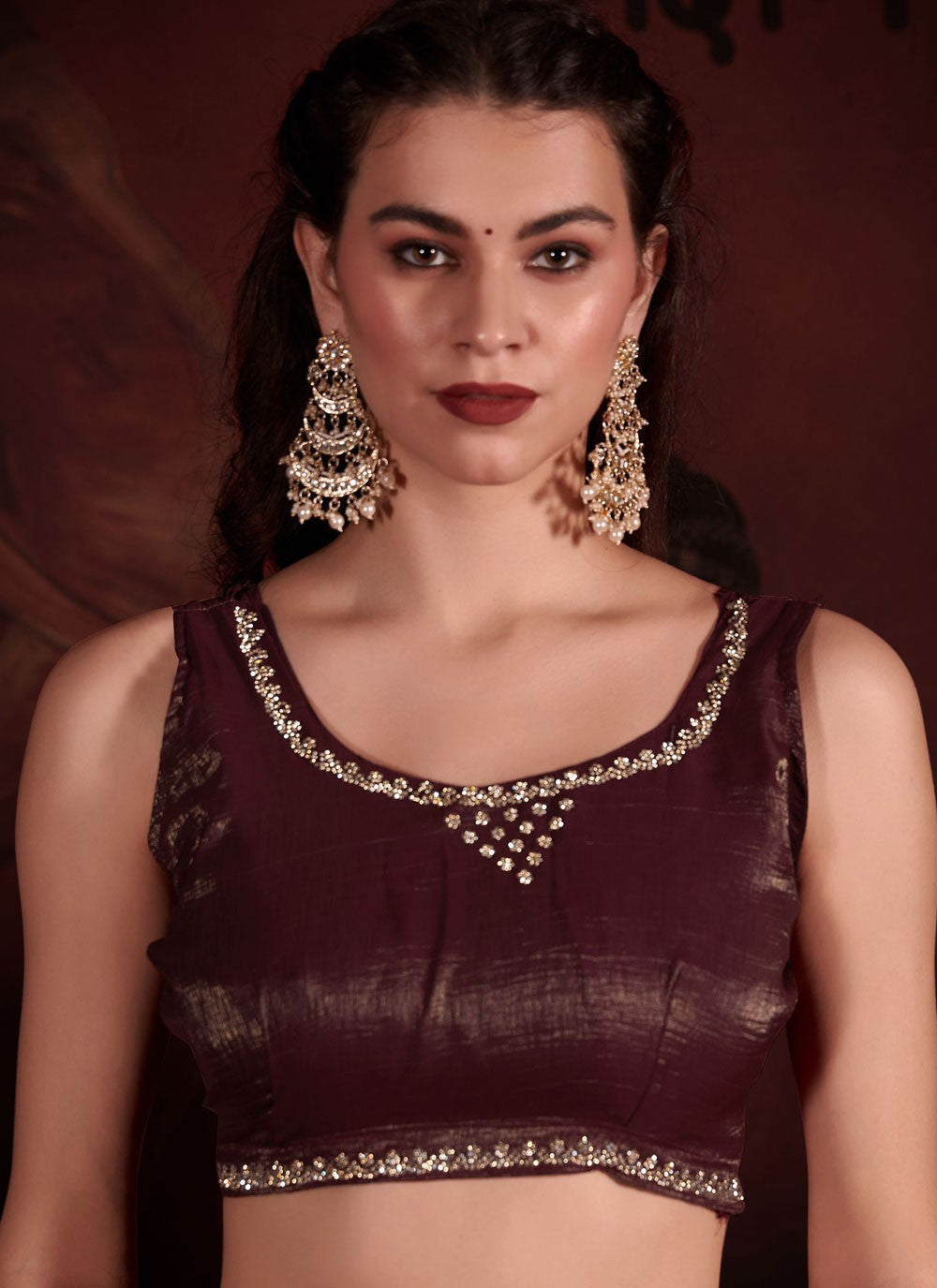 Trendy Zircon Chiffon Saree - S5644