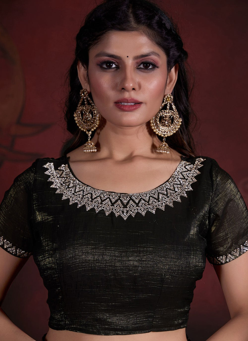 Trendy Zircon Chiffon Saree - S5677